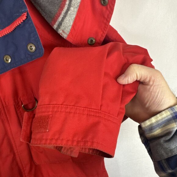 Eddie Bauer Red Hooded Parka Jacket Wool Blend Lined Men’s M Vintage - Picture 2 of 10